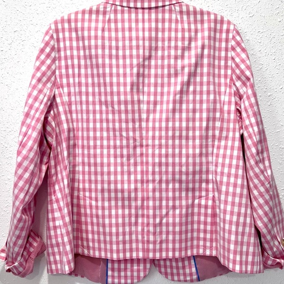 Talbots Pink Gingham Blazer Classic Notched Lapels 16WP NWOT - Picture 7 of 10
